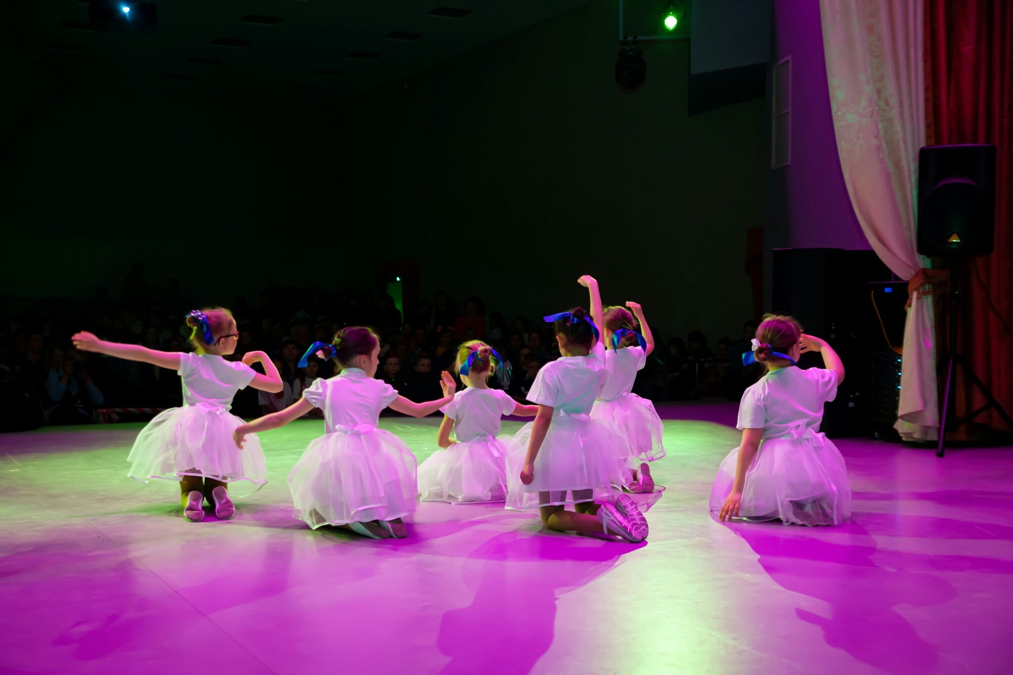Gala de danse : les jeunes filles en tutu sur scène